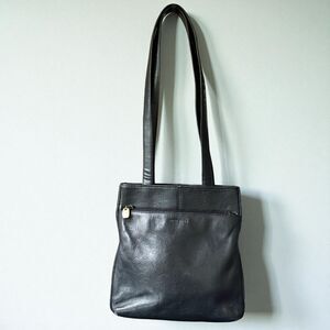 Nine West Black Faux Leather Shoulder Bag Tote Purse Medium Double Strap Classic